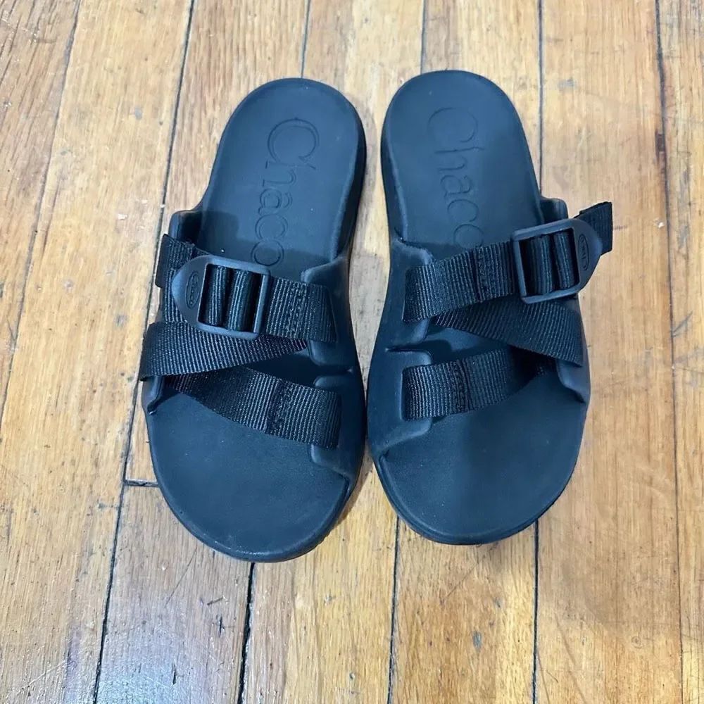 Chaco Chillos Kids Size 3 Black Slip On Outdoors Sport Slides E41